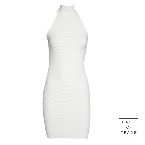 TORN White Halter Knit Dress - Picture 2 of 15